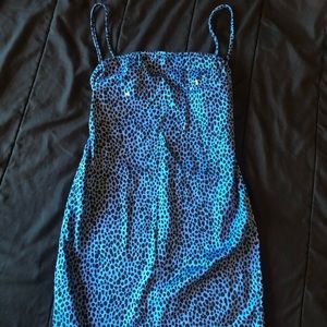 Blue Leopard mini dress
